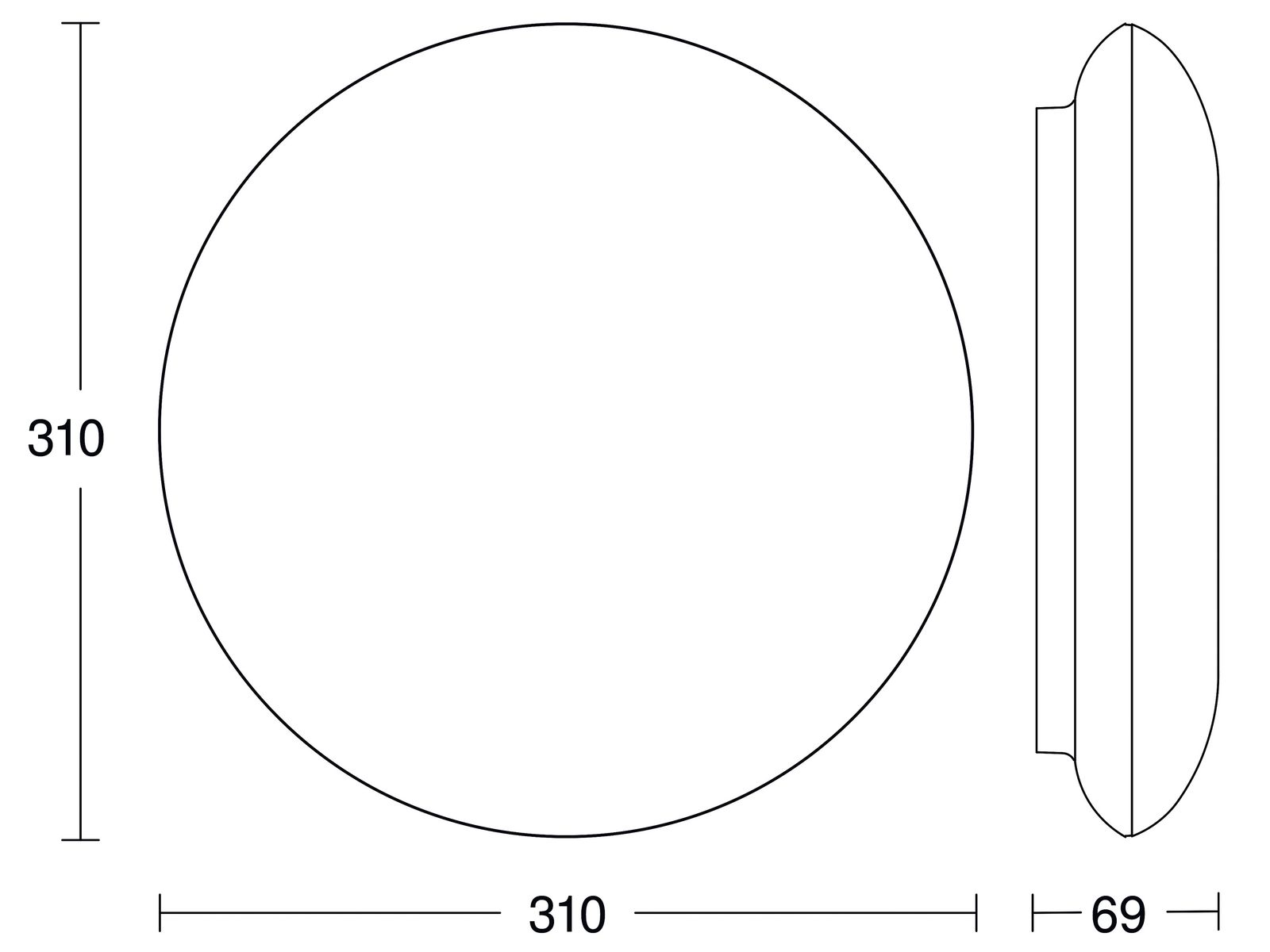 LED-Sensorleuchte 14W 3000K 1430lm ws Konv IP54 BWM Ø310x69mm