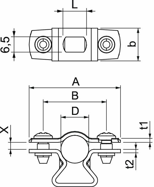 Abstandsschelle 1f Ø12mm geschl VA hfr
