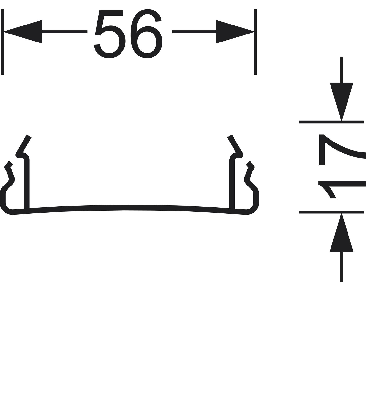 Blindabd sw Kst L1536mm B56mm H17mm