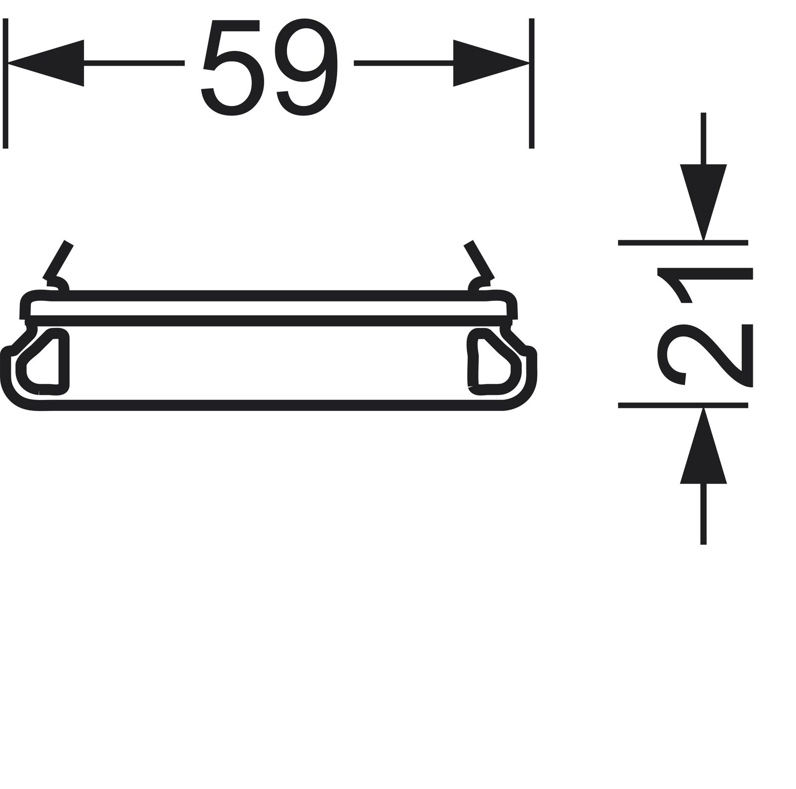 Blindabd ws Kst L1536mm B56mm H17mm