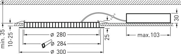 LED-Einbaustrahler 30W 4000K 2750lm Konv ws mt 1LED Alu IP44 breitstrahlend