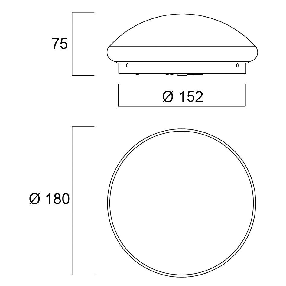 LED-Kunststoffleuchte START 6W 520lm ws 3000-4000K Konv IP44 Ø180x75mm
