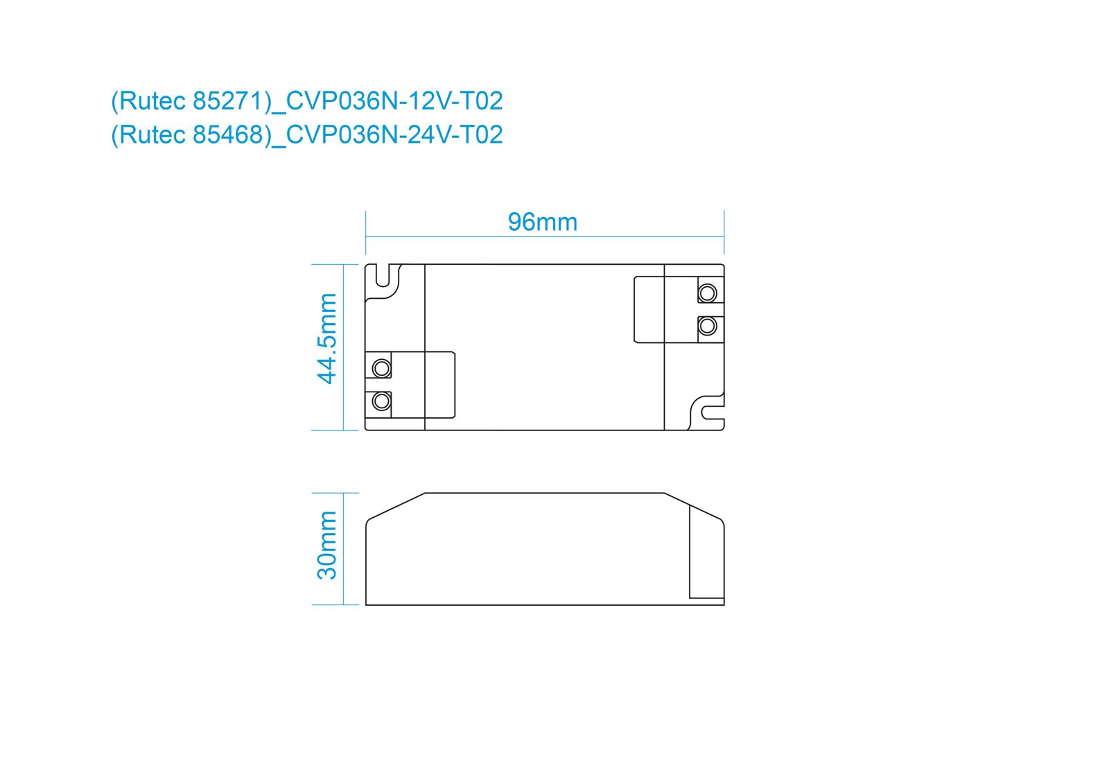 LED-Trafo 36W 3000mA 12V IP20 Kstgeh stat 96x44,5x30mm