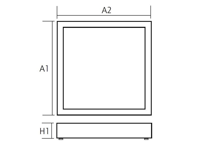 LED-Anbauleuchte 14W 3000K 1215lm ws Konv IP40 310x310x62mm