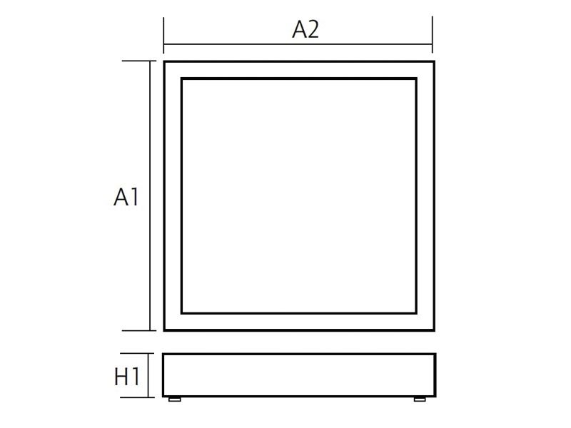 LED-Anbauleuchte 38W 3000K 3800lm ws Konv IP40 550x550x62mm