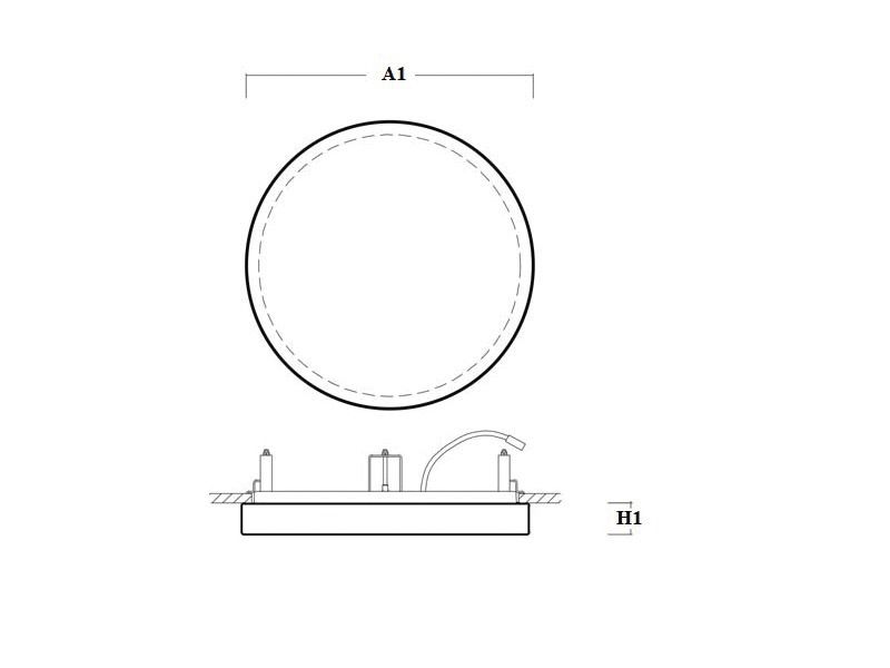 LED-Deckeneinbauleuchte 25W 3000K 2090lm ws Konv IP44 Ø375x40mm