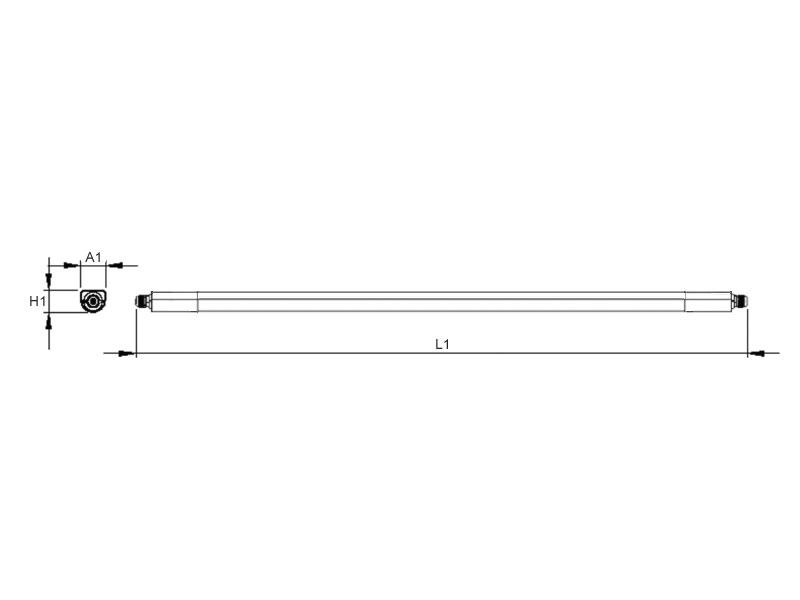 LED-Feuchtraumleuchte 50W 4000K 6000lm gr Konv IP65 1510x50x45mm