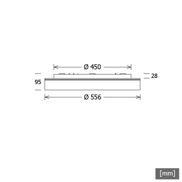 LED-Kunststoffleuchte Lunata 20,6W 4000K 2450lm sw Konv Dimmung DALI IP20