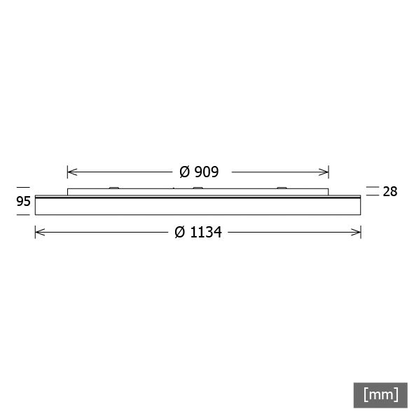 LED-Kunststoffleuchte Lunata 58,5W 4000K 7920lm sw Dimmung DALI IP20 Ø1134x92mm