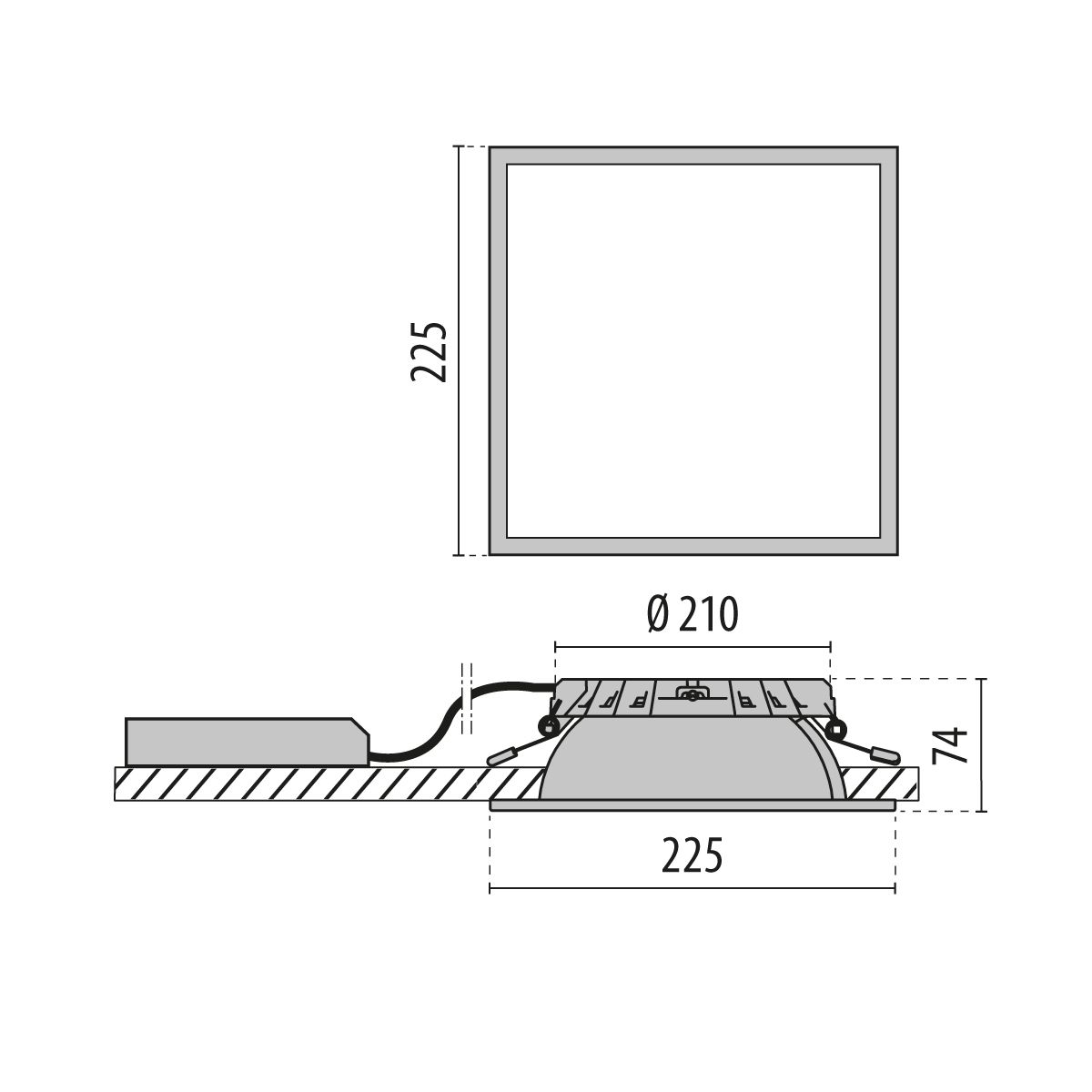 LED-Einbaustrahler 21W 4000K 3130lm Konv si mt 1LED Alu IP20 RF:hochglänzend