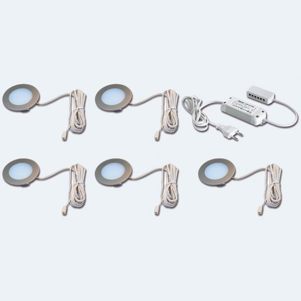 LED-Einbaustrahler 3x3W 3000K 210lm Konv sw mt 3LEDs Kst IP44 Ø/EB55-58mm