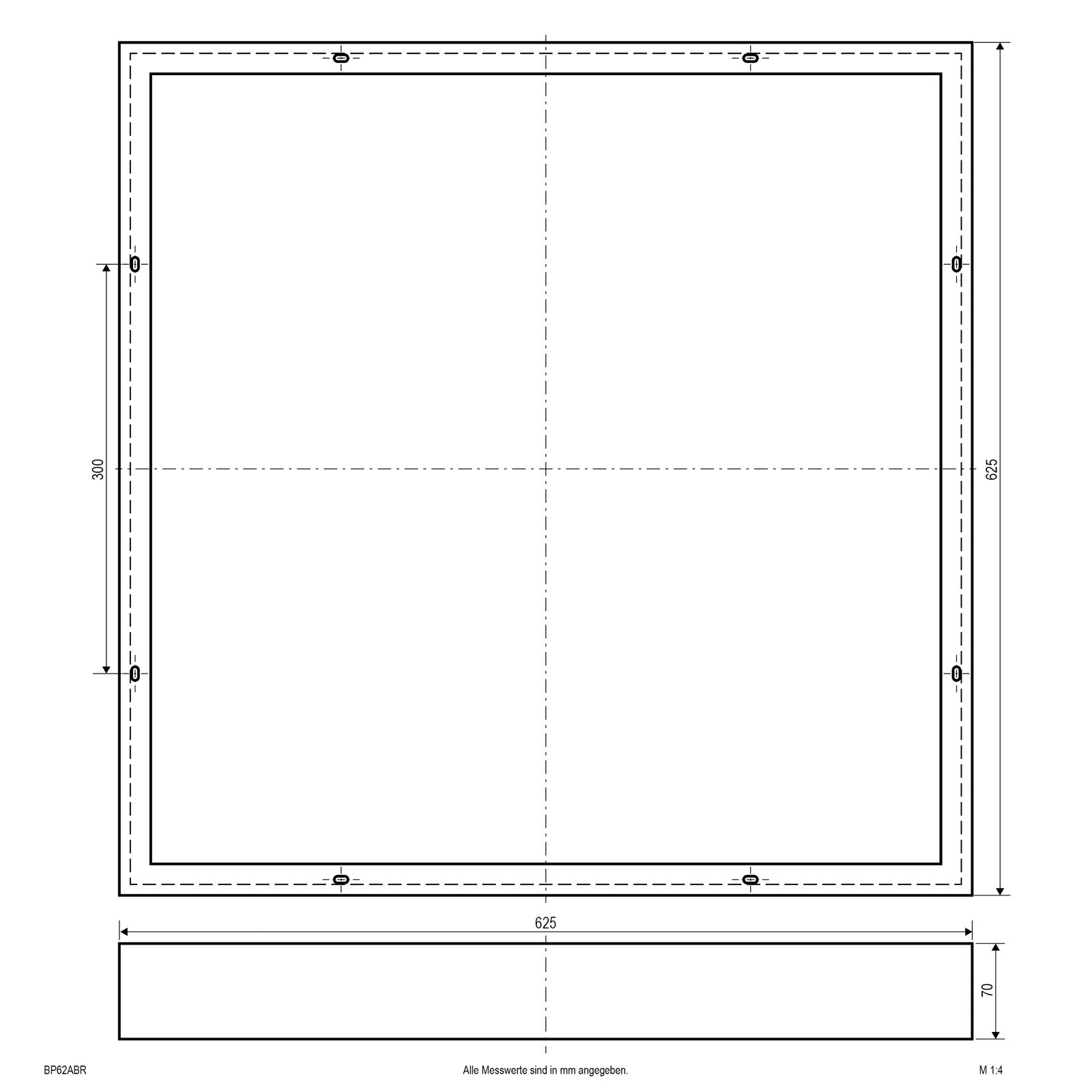 Aufbaurahmen ws Alu L625mm B625mm H70mm