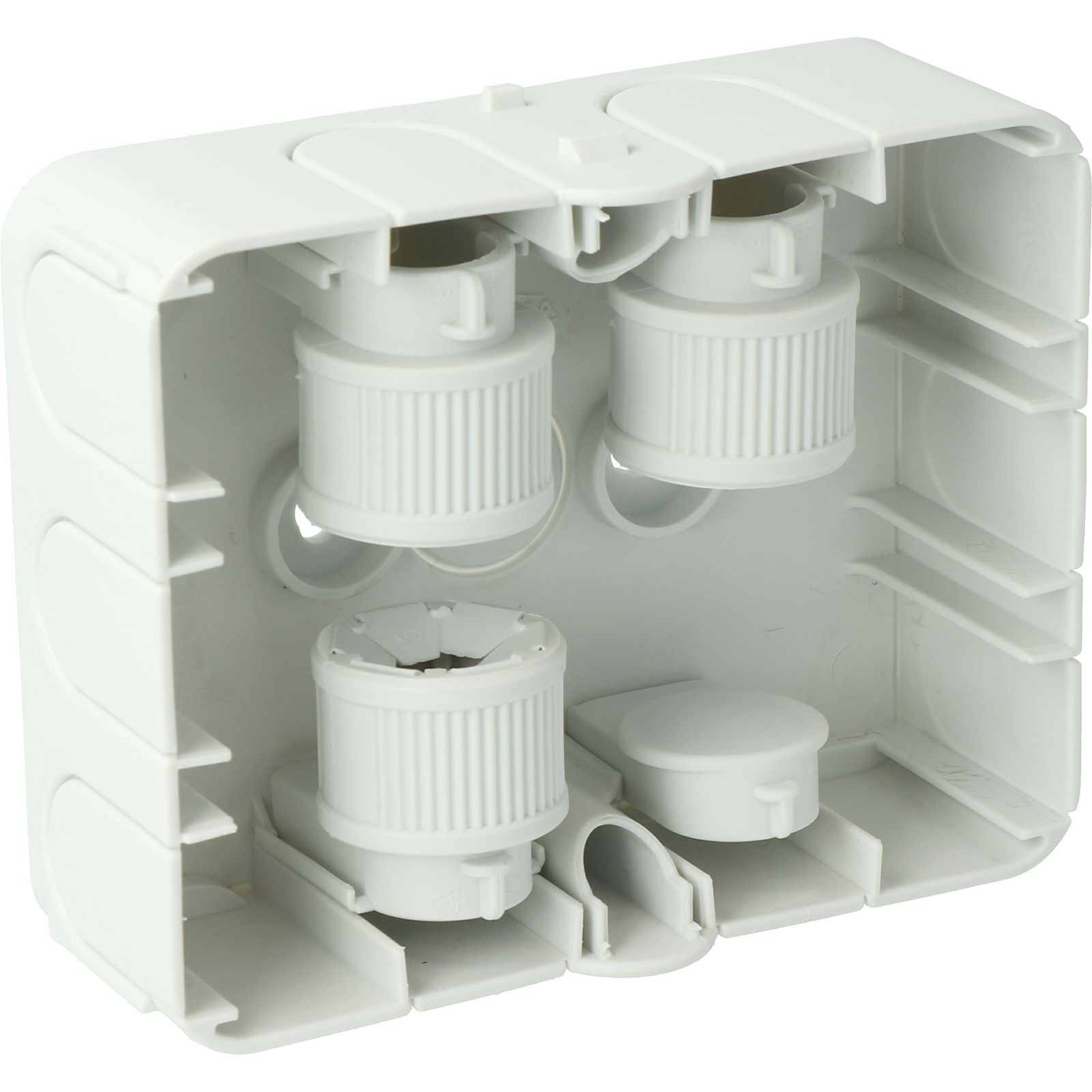 Abzweigdose IP40 6qmm 120x95x40mm gr Kst uni Anschlusseinheit hfr für 16 mm Rohr
