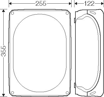 Klemmenkasten 50qmm 5f Kst 355x255x122mm AP 12einf IP66 hfr