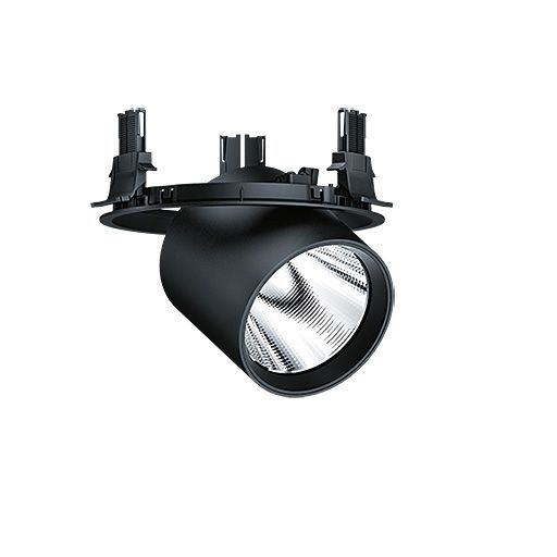 LED-Einbaustrahler 34W VIVO II 3000K Alu 3600lm Konv 1LED IP20 sw mt Ø/EB175mm