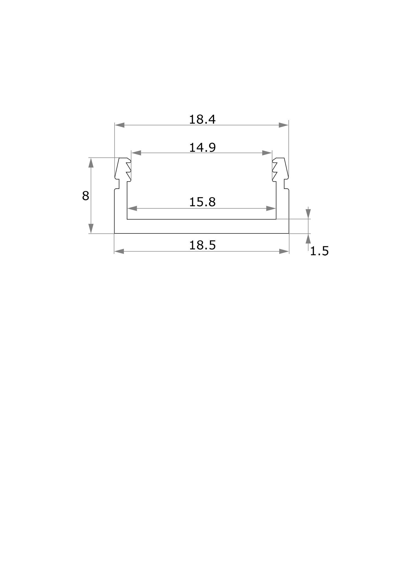 Profil VARDAflex alu IP00 2000x18,5x8mm Zubehör
