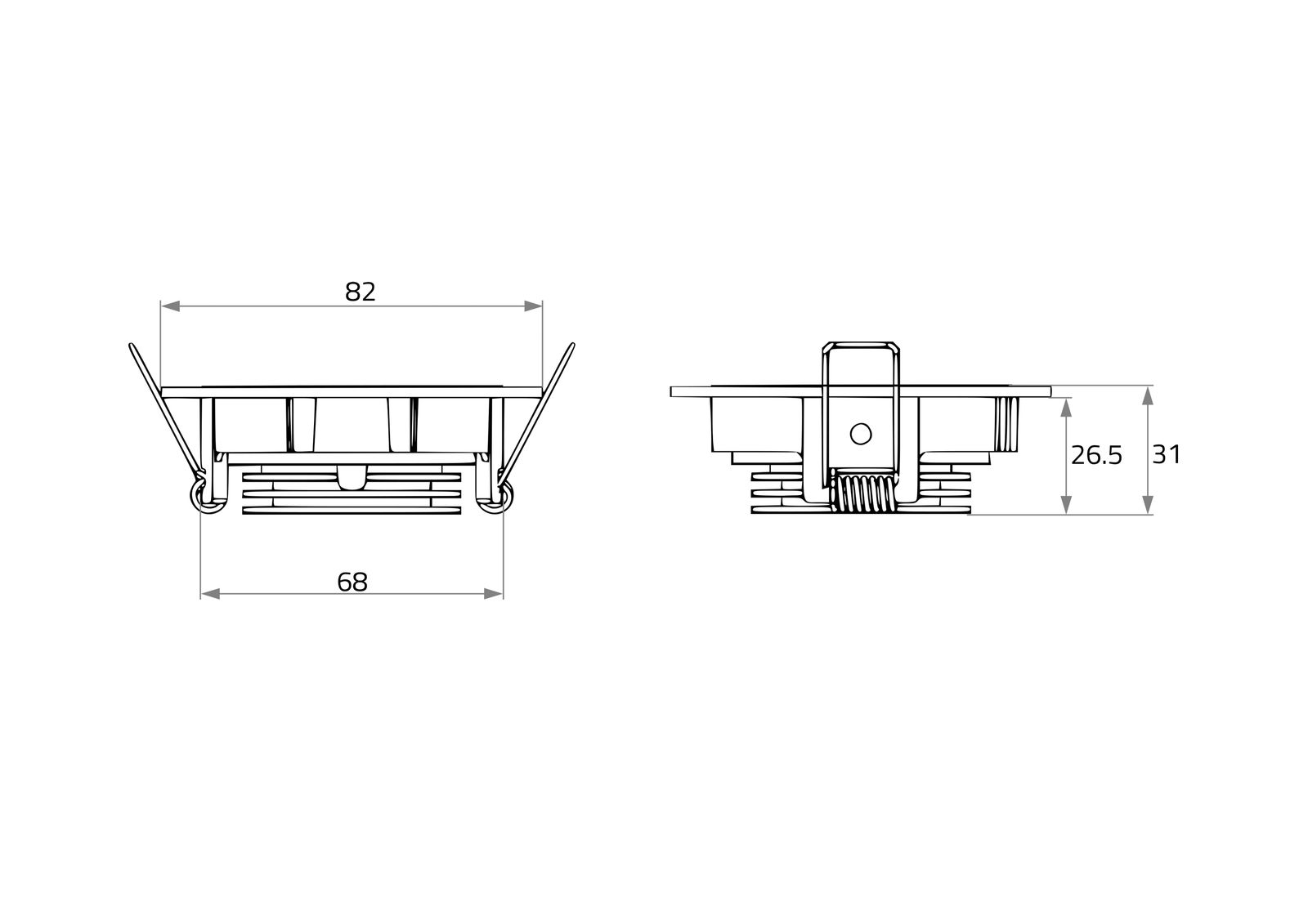 LED-Einbaustrahler 8W TALU 2700K 694lm eisen 1LED Alu IP20 gebürstet Ø/EB68mm