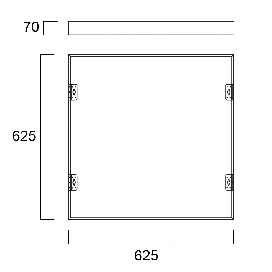 Aufbaurahmen ws Alu L625mm H70mm