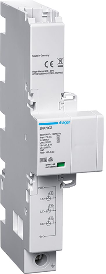 Kombi-Ableiter Sammelsch TN-S TT 400VAC 1,5kV 4p Netzform TN-S 1,5TE opt