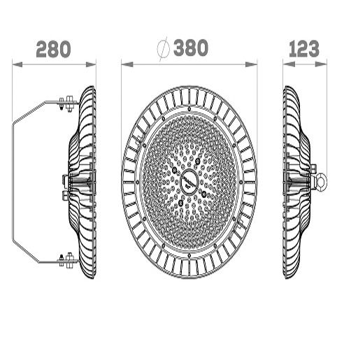 LED Hallenstrahler COMO B 200W Konv 1LED LED-Anbaustrahler 4000K 27000lm Alu IP65