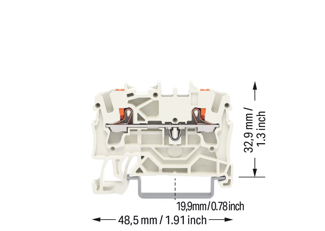 Reihenklemme 0,25-4qmm 1Etage 3kl lgr 24A TS35 Hutschiene TH35