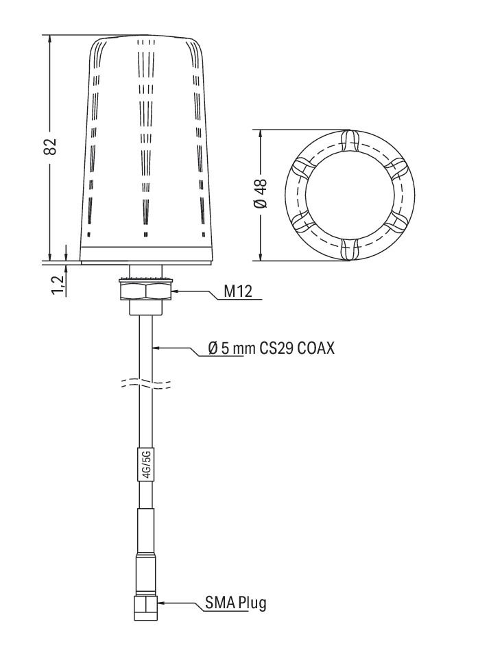 WLAN-Antenne Indoor Stecker 2m