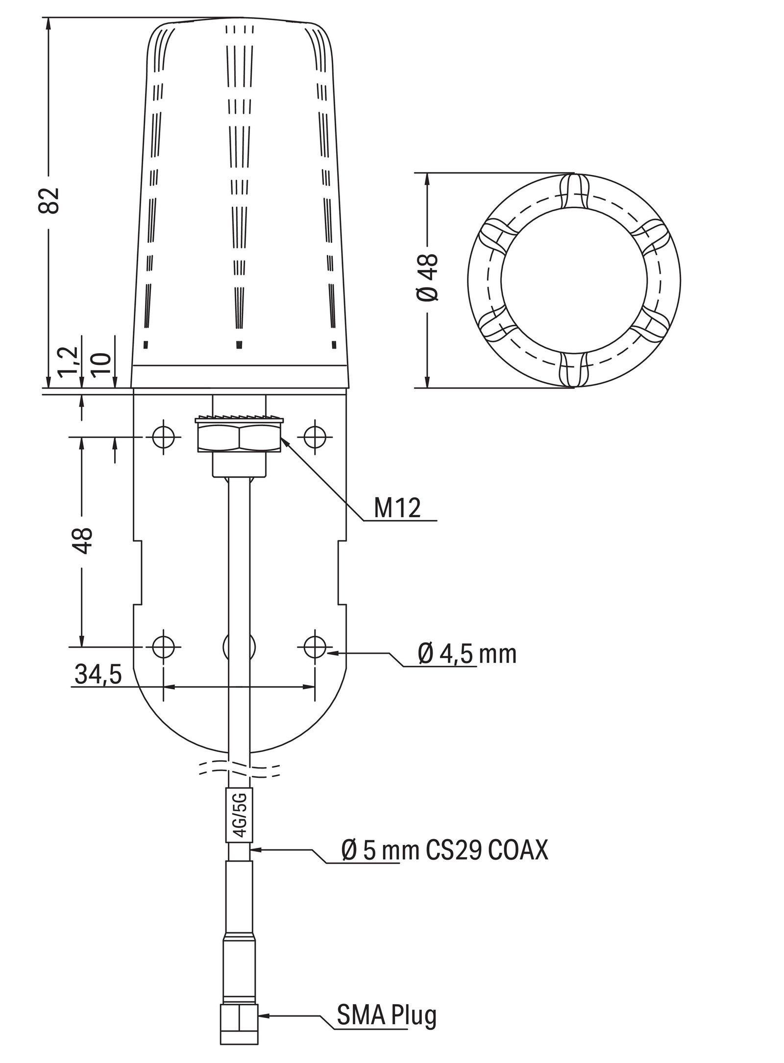 WLAN-Antenne Indoor Stecker 2m