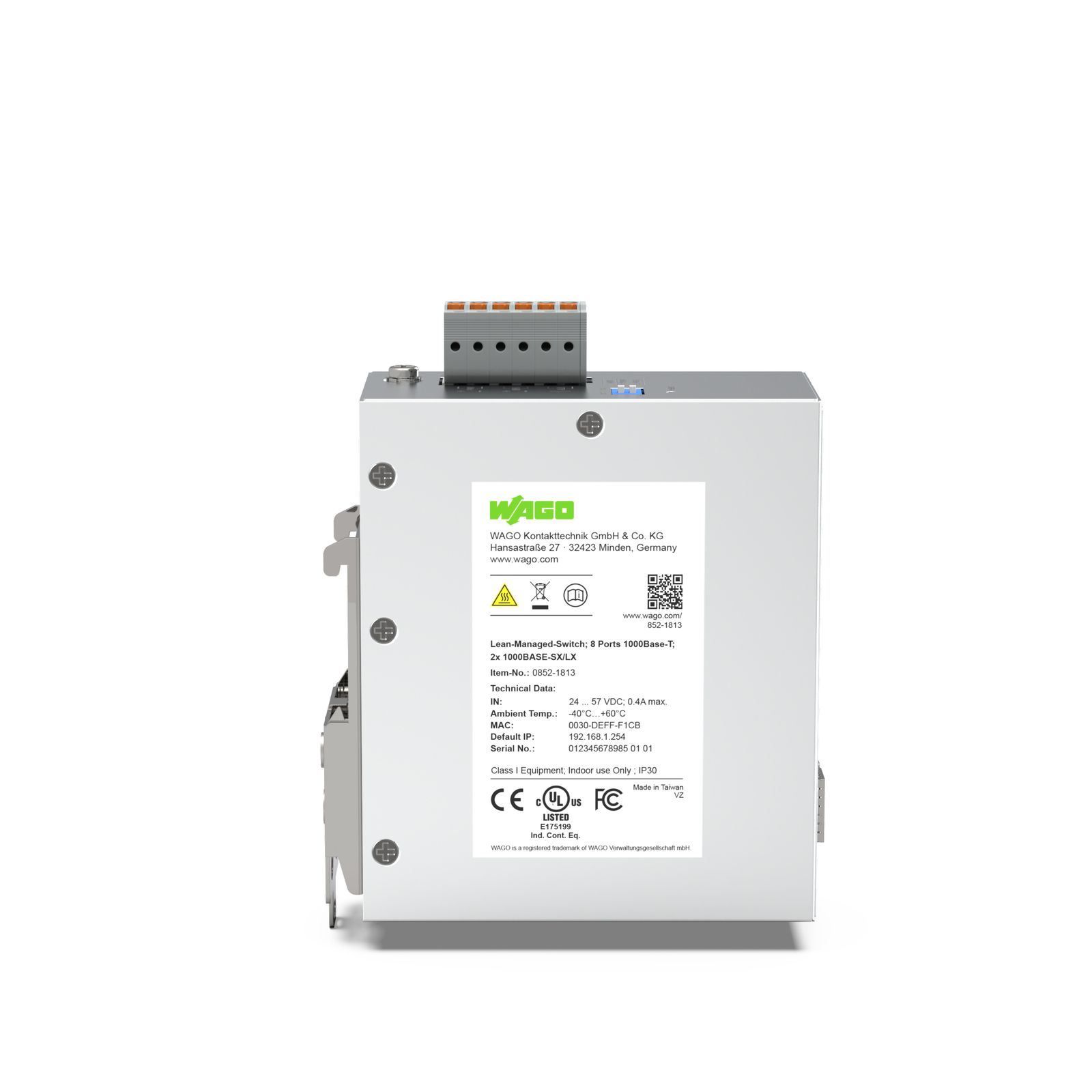 Switch Hutschiene 8x10/100/1000Mbps 2x1Gbps/MiniGBIC Managebar Layer 2