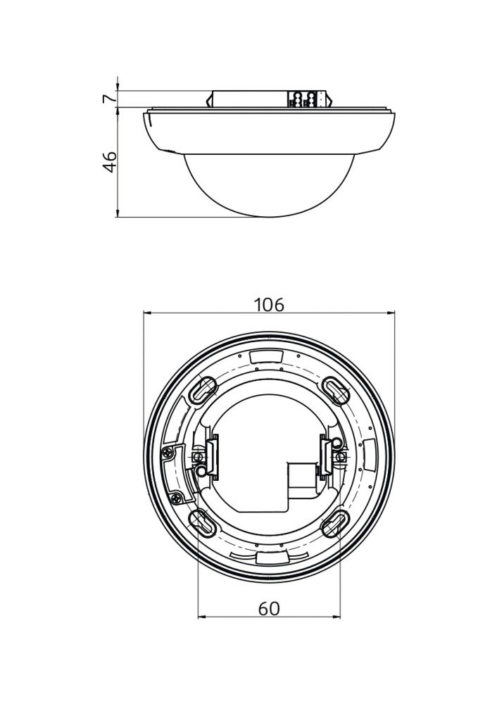 Präsenzmelder-Bus KNX UP rws 360° v360° 1,1m Unterkriechschutz Reichweite: 4m