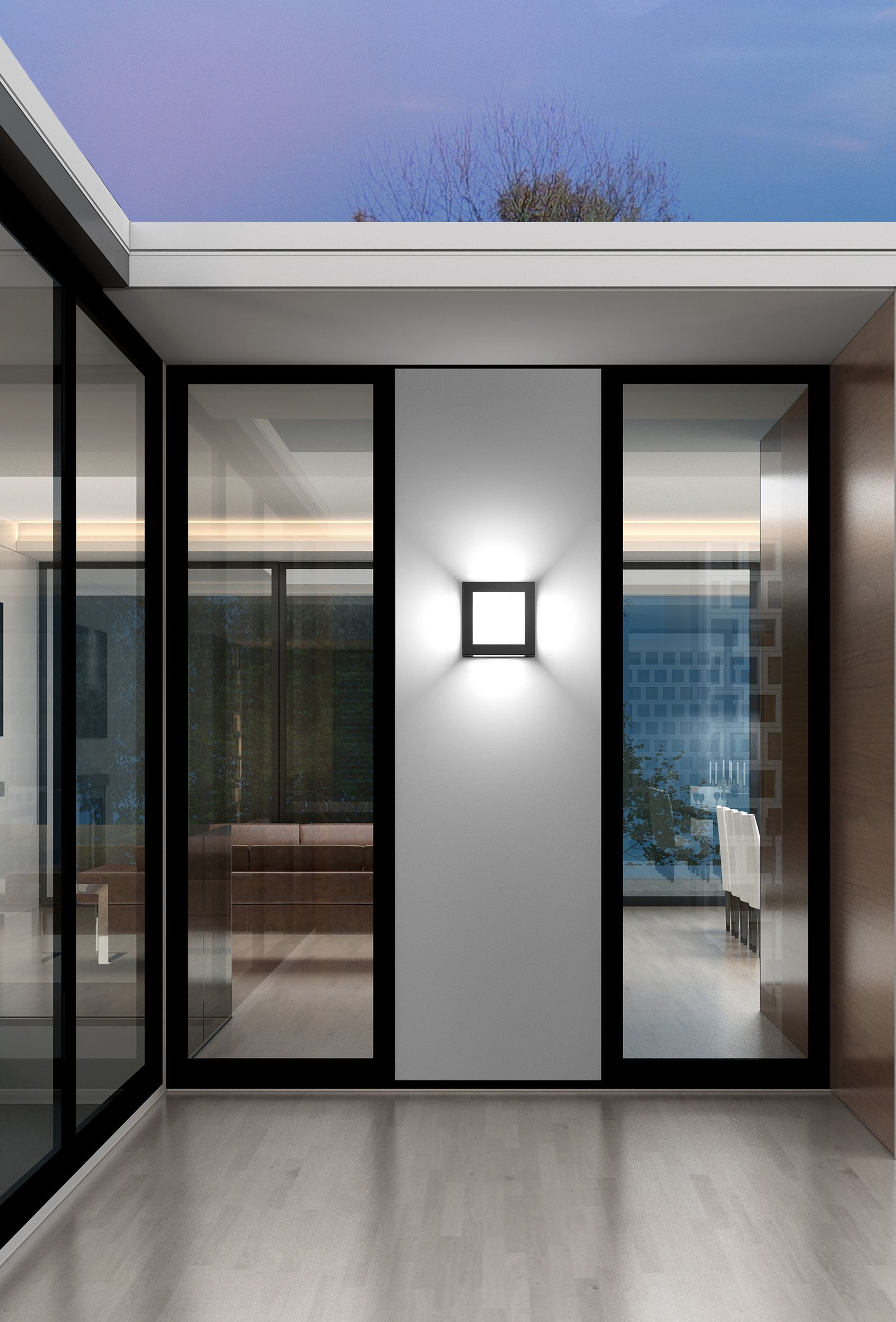 LED-Wandanbauleuchte AquaLegendo 12W BWM 3000K 465lm anth Konv IP44 95x280x280mm