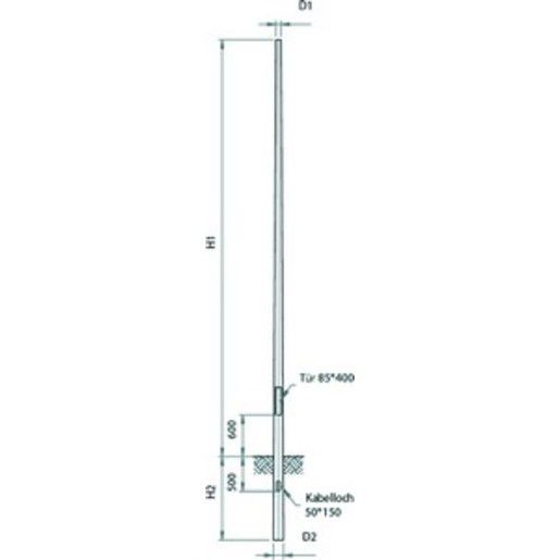 Lichtmast 10m Ø76mm ST vz
