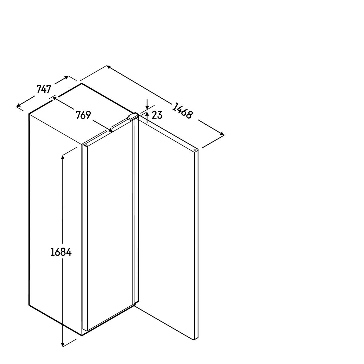 Flaschenkühlschrank GW B 432l gr H1684mm 388,39kwh B747mm