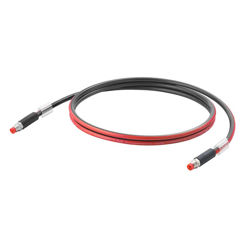Patchkabel Cat5E SF/UTP IP67 3m sw M8 M8 Ölbeständig nach EN IEC 60811-404 22qmm