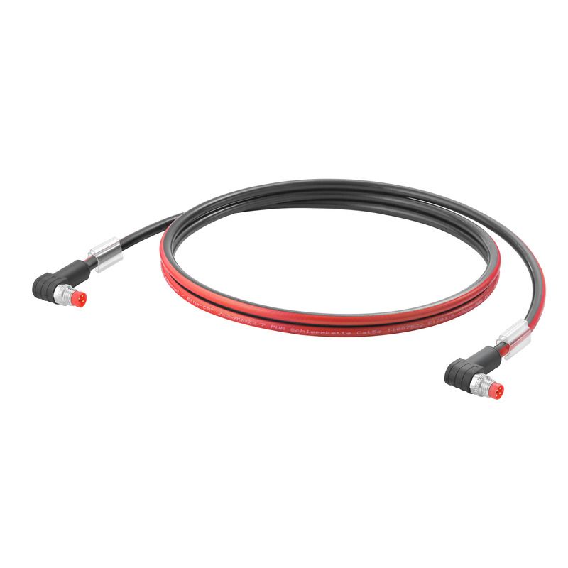 Patchkabel Cat5E SF/UTP IP67 3m sw M8 M8 Ölbeständig nach EN IEC 60811-404 22qmm