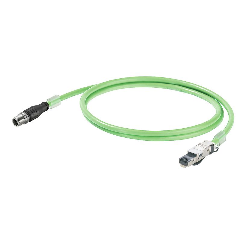 Patchkabel Cat6 S/FTP IP67 5m gn M12 M12 Ölbeständig nach EN IEC 60811-404 1:1