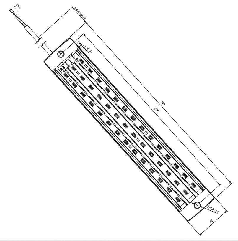 LED-Modul 8,5W 42LED 24V 4000K 745lm 40° 240mm LEDmodul 240x40x9,5mm DC