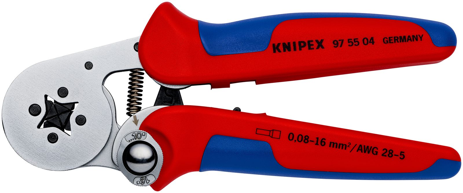 Presszange mech 180mm versch.Eins 0,08-16qmm AWG28-6