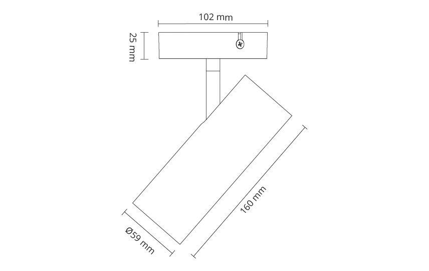 LED-Deckenanbauleuchte TUBE MINI 17W sw 3000K 870lm Konv IP20 Ø102x160mm