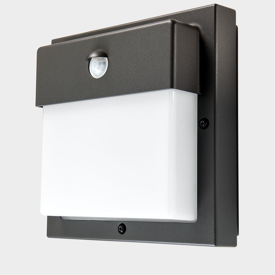 LED-Sensorleuchte BASSI 15W graphit IP44 E27 BWM 240x240x110mm