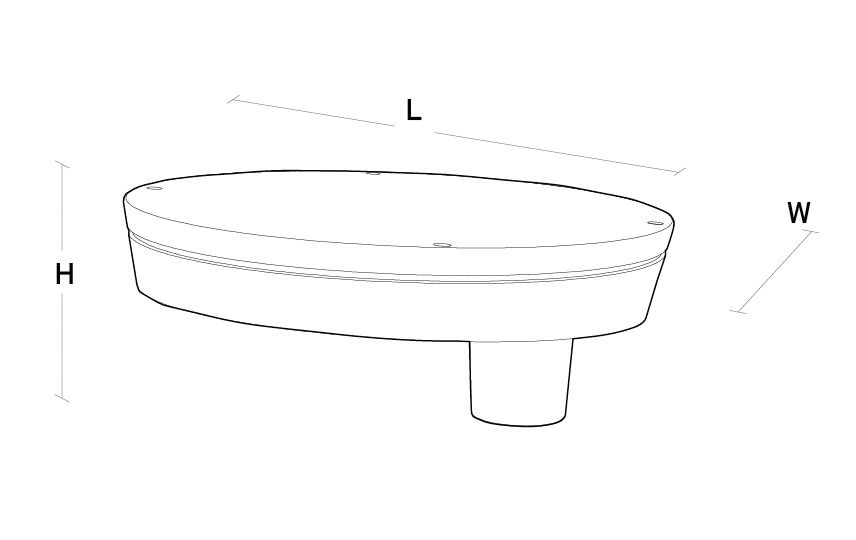LED-Aufsatzleuchte 43W CIRCLED 48mm gr 3000K 5230lm elektr.Trafo Alu Gl_tr IP66