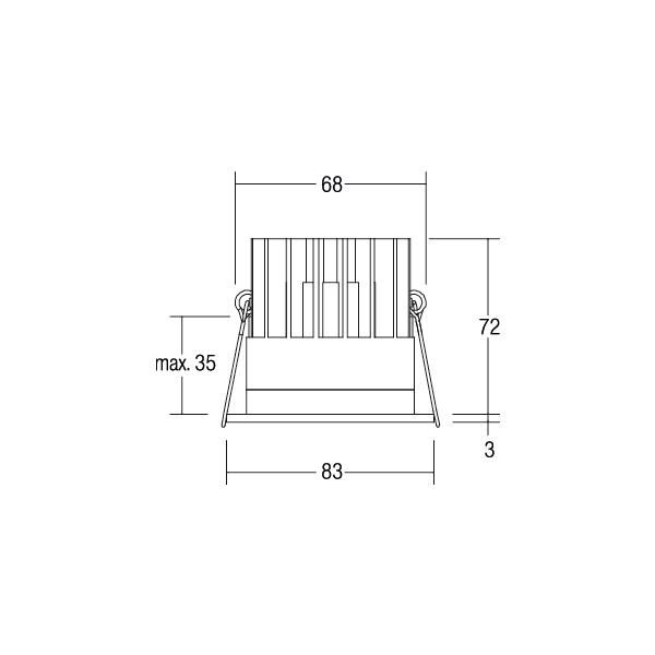 LED-Einbaustrahler 9,2W 4000K 840lm Konv sw mt 1LED Alu IP44 RF:hochglänzend