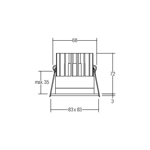 LED-Einbaustrahler 9,2W 4000K 840lm Konv sw mt 1LED Alu IP44 RF:hochglänzend