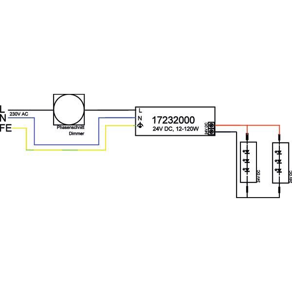 LED-Steuerung 12-120W 24V IP20 dim dim Kstgeh Dimmung Phasenabschnitt stat