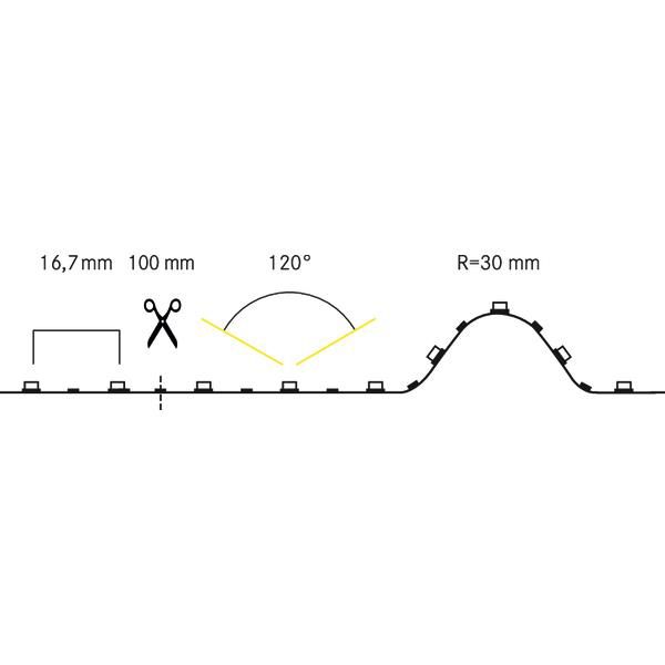 LED-Lichtband 4,8W/m ws 2700K 60Stk/m IP00 DC LED nicht austauschbar 5000mm