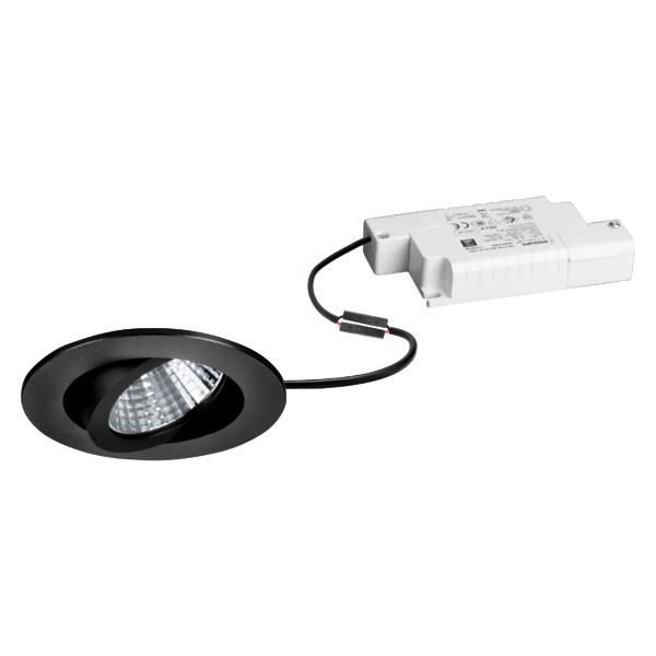 LED-Einbaustrahler 6W 3000K 730lm Konv sw mt 1LED Alu IP65 RF:hochglänzend