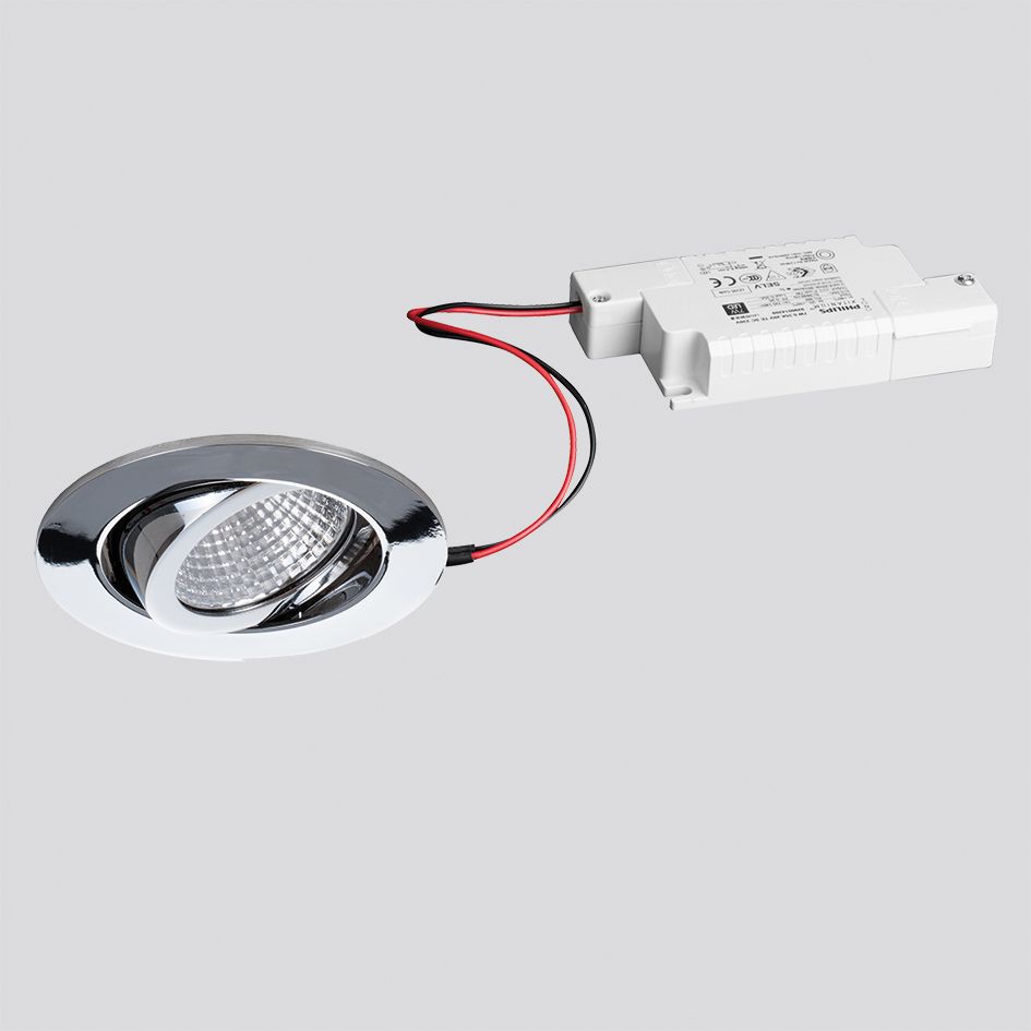 LED-Einbaustrahler 6W 3000K 730lm Konv sw mt 1LED Alu IP65 RF:hochglänzend