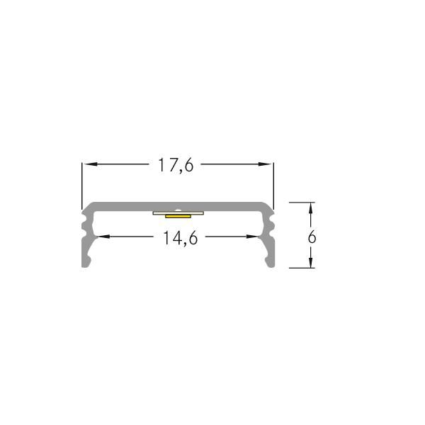 Anbauprofil alu Alu 1000x17,6x6mm