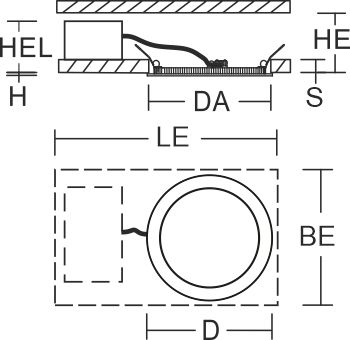 LED-Einbaustrahler 17W ToledoFlat 4000K 1800lm Konv 1LED Alu IP54 ws mt BWM