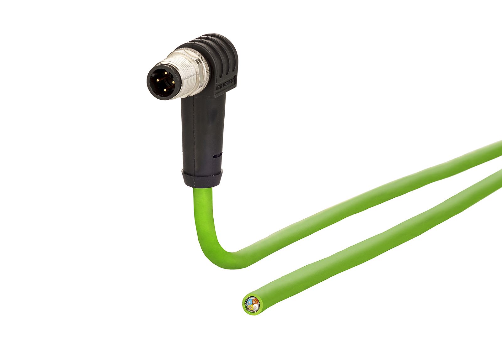 Patchkabel Cat5E SF/FTP IP20 25m gn M12 fr.Ende 22qmm