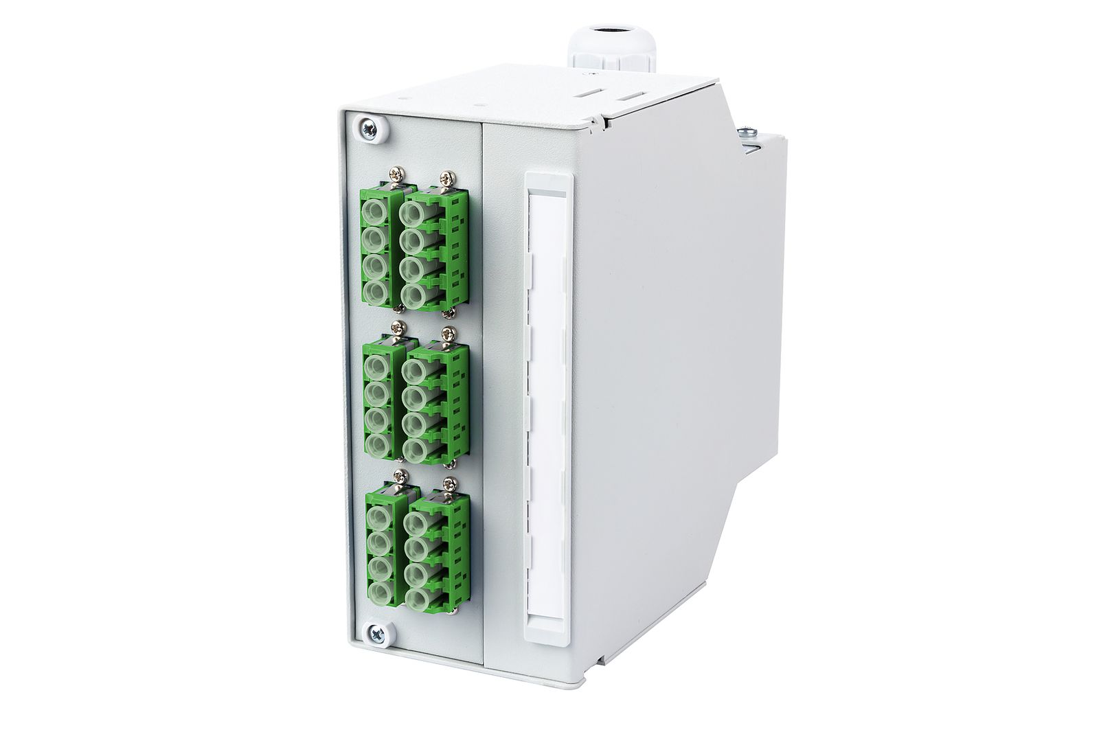 LWL-Patchpanel APC 6f Hutschiene OS2 APC-Ausführung m.Pigtails max:6f